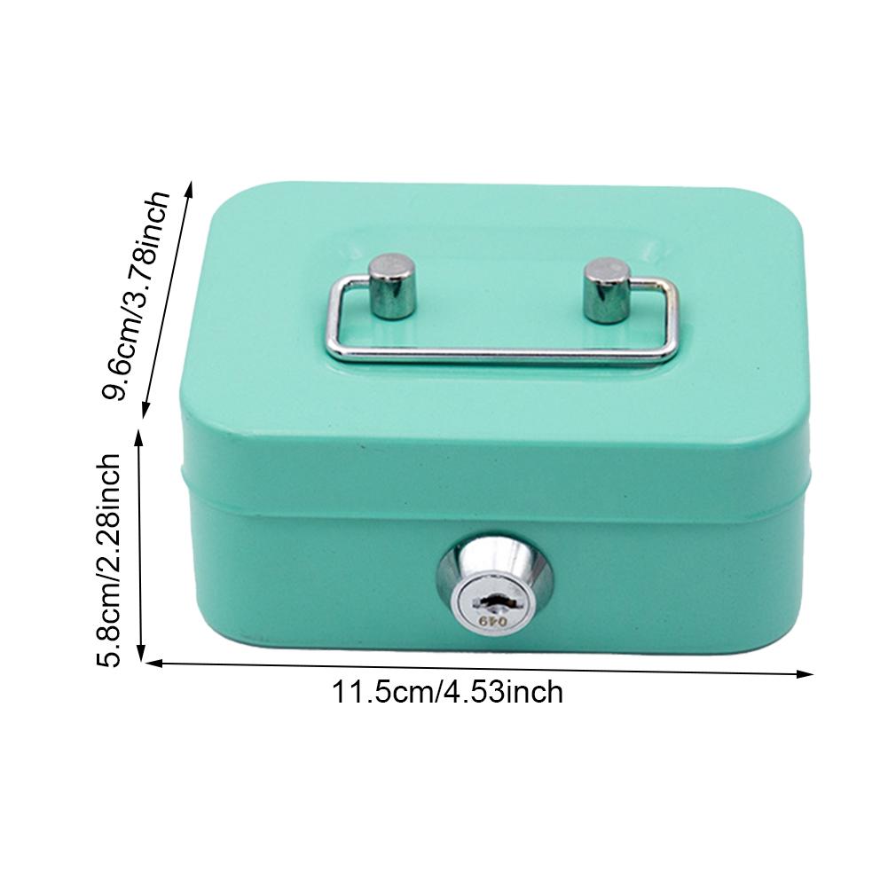 Металлическая копилка, копилка с замком на ключ, копилка 4,53x3,78x2,28 дюйма, маленькая коробка для хранения для взрослых и детей