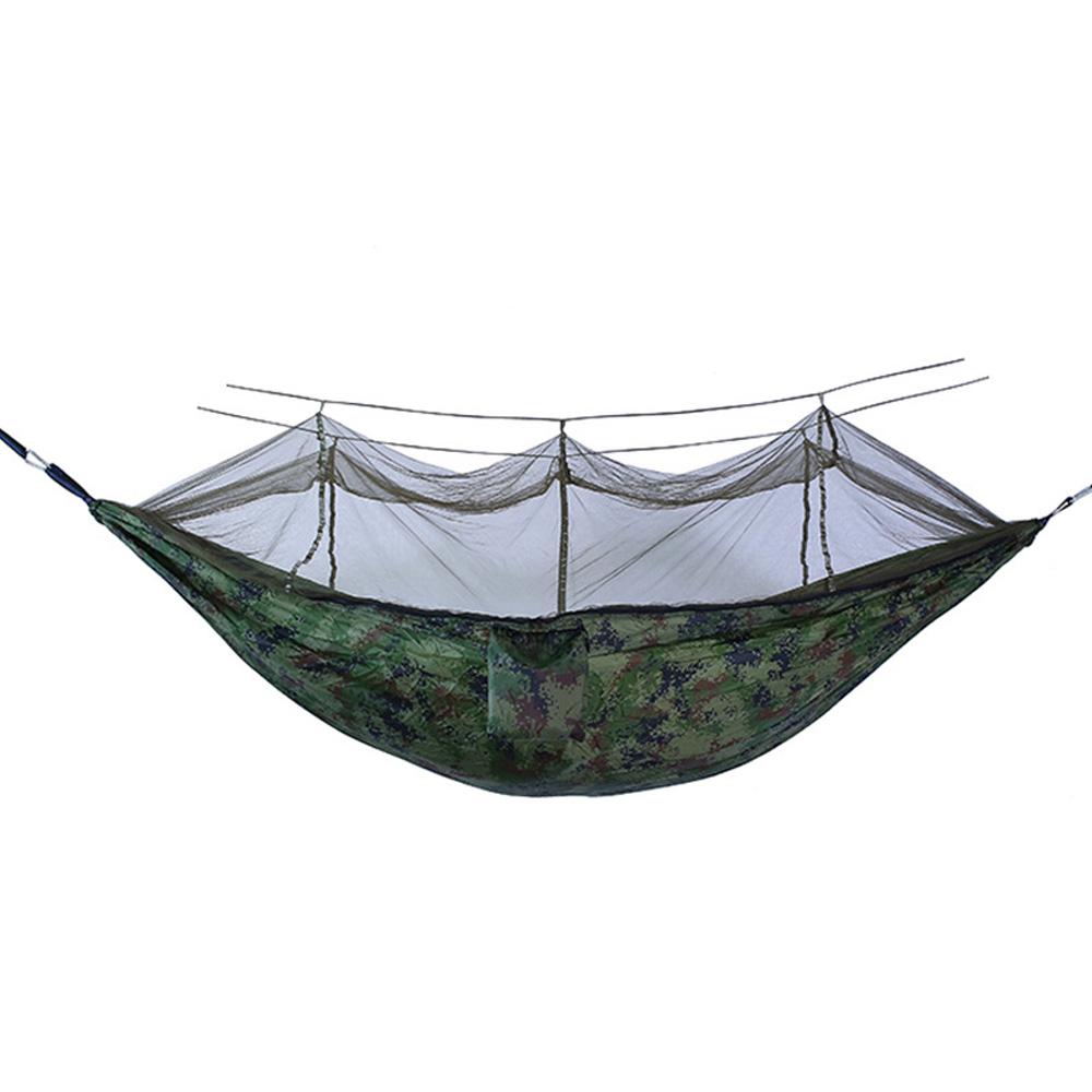 Портативный гамак для двух человек с москитной сеткой для кемпинга на заднем дворе и в саду