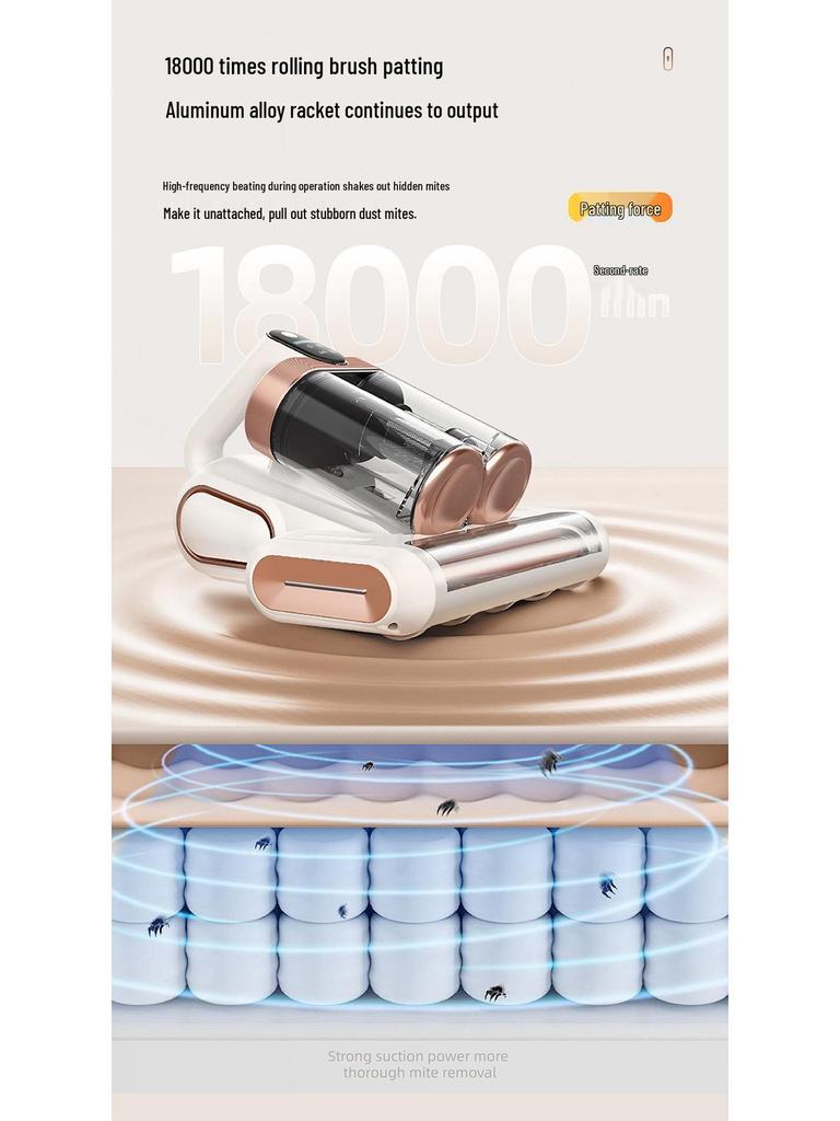 Ultrasonic Mite Removal Vacuum with UV Sterilization and Dual Dust Cup