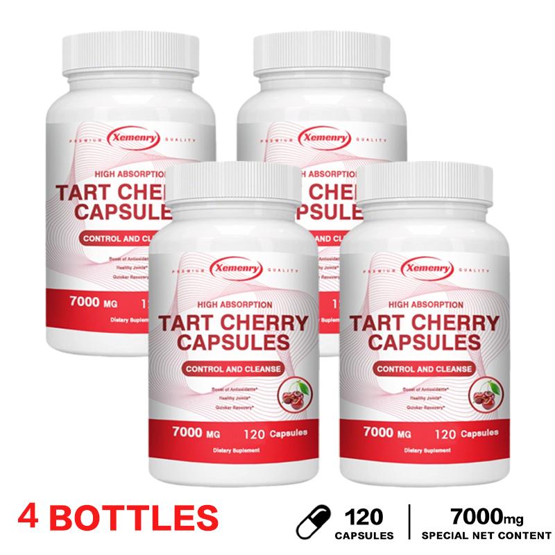 Xemenry Tart Cherry 7000mg Capsules 120pcs — Antioxidant Support, Daily Wellness, Nutritional Support