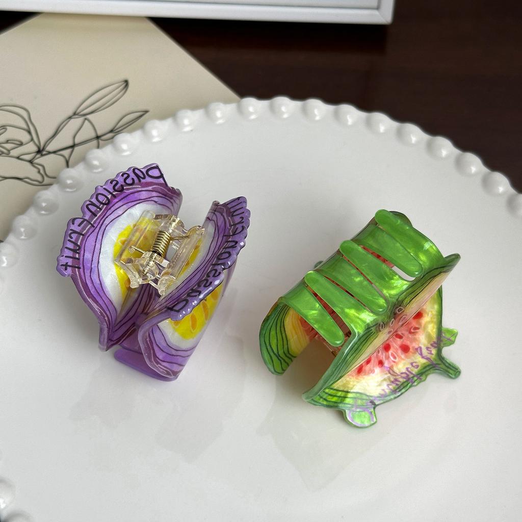 1pc Cute Fruit Series, Grab Clip, Niche Fun Hair Clip, Half Tied Hair, Ponytail Clip, Children's Hair Accessory