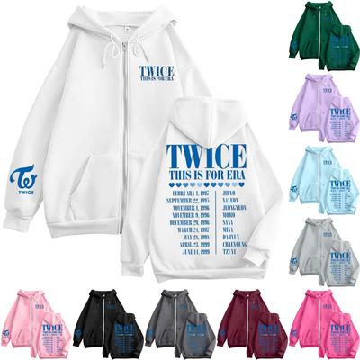 Женская повседневная модная толстовка с капюшоном на молнии с длинными рукавами и принтом