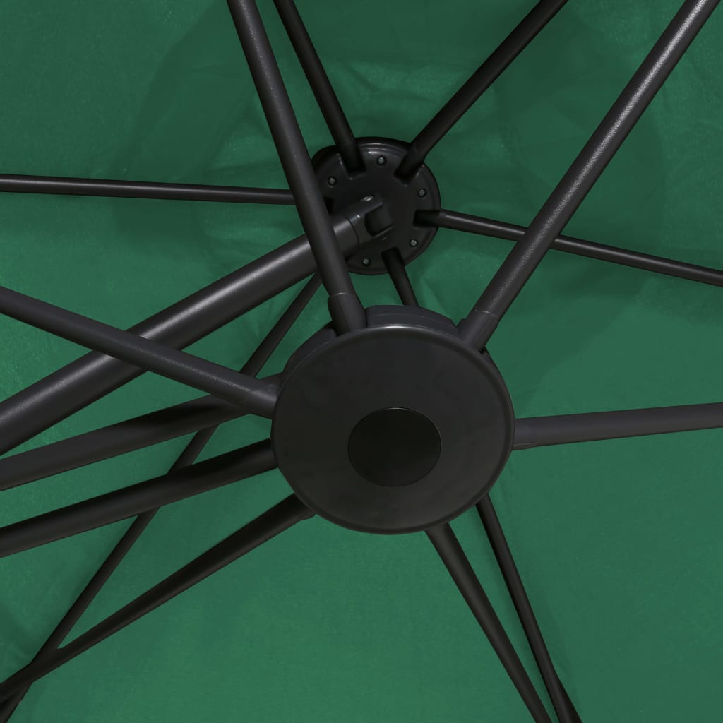 300 cm Steel Mast Garden Sun Umbrella in Green