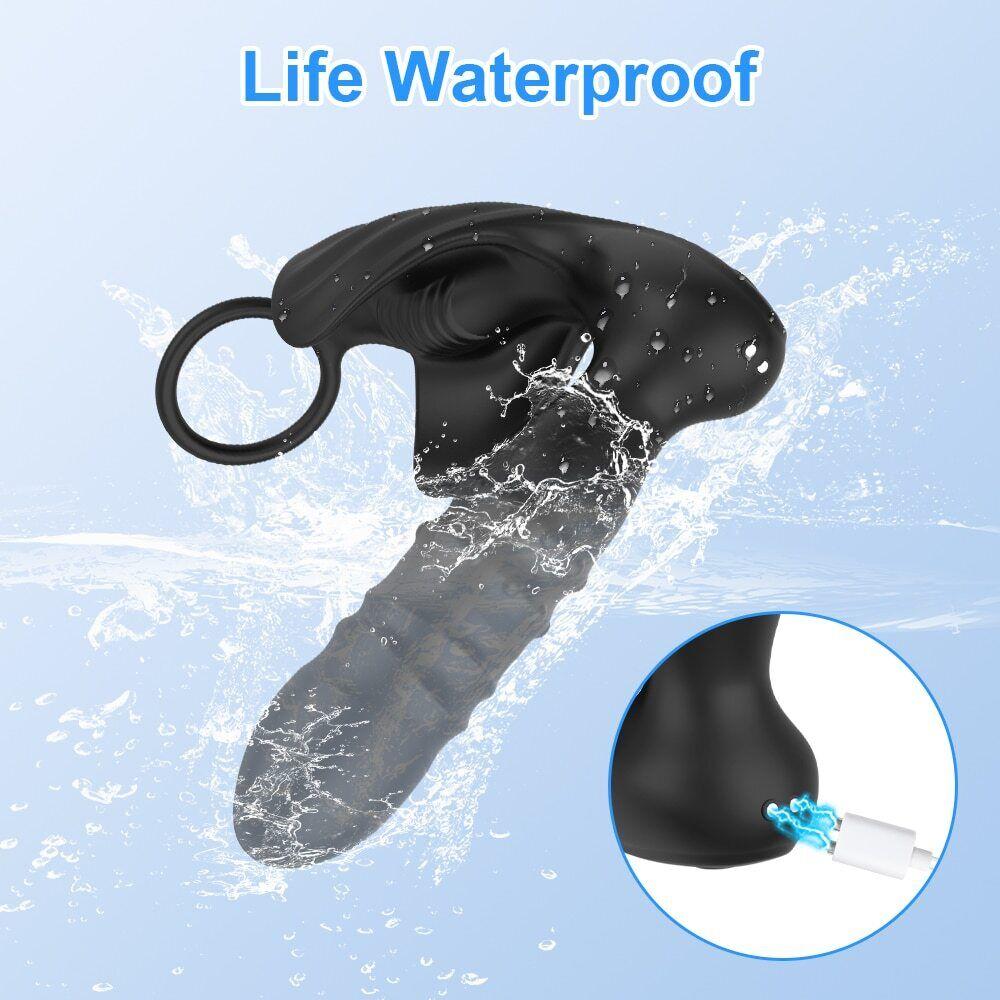 APP Control Мужской телескопический массажер простаты Bluetooth Thursing Анальная пробка Анальный вибратор Секс-игрушки для мужчин Анальная пробка 18 режимов