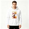 Men Anime Rengoku Print Pullover Hoodie Casual Long Sleeve Loose Sweatshirt for Daily Wear