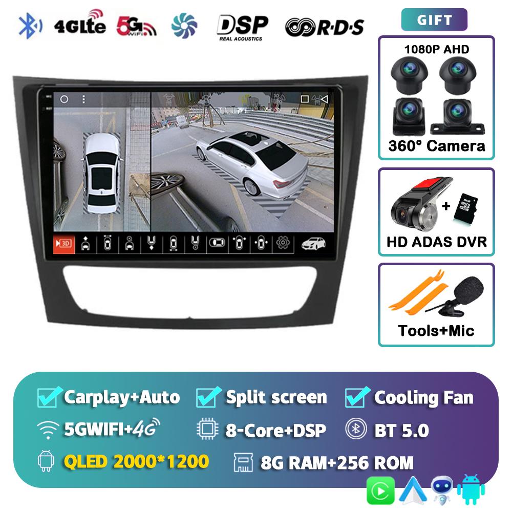 Android 14 Carplay автомобильное радио для Benz E-класса W211 E200 E220 E300 E350 E240 E270 E280 CLS CLASS W219 мультимедийный плеер стерео BT