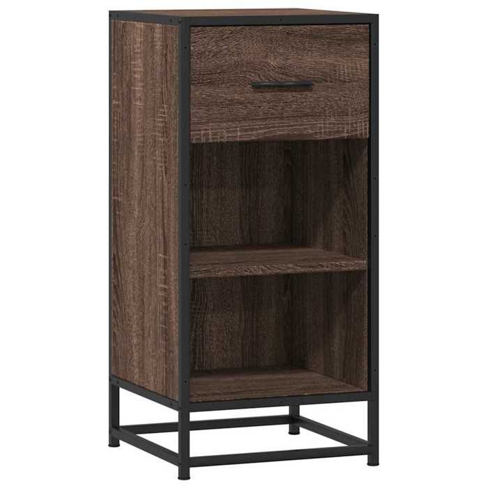 VidaXL Buffet Brown Oak 35.5x35x76 Cm Engineered Wood and Metal, Storage Cabinet, Entryway Furniture, Accent Furniture 848958