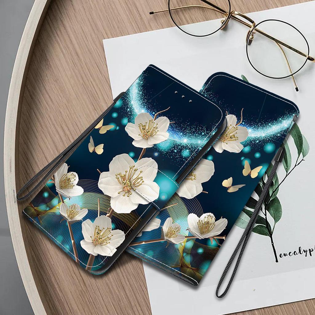 3D Абстрактное искусство Живопись Цветы Животные Кожаный телефон Кошелек Чехол-книжка Подставка для Google 8 Infinix Note 40 Tecno Camon 30 Магнитный слот для карт Флип-чехол