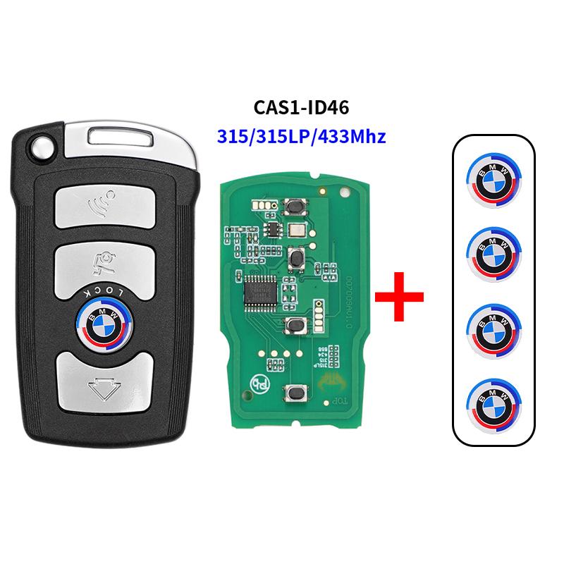 DKHN5 4 кнопки Брелок для ключа автомобиля BMW CAS1 Чип ID46 315/315LP/433/868 МГц Замена смарт-ключа для E65 E66 7 серии Необрезанный лезвие HU92