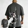 Summer Unisex Demon Slayer Ninja Anime Print T-Shirt, Stylish Y2K Top for Spring & Summer T-Shirt