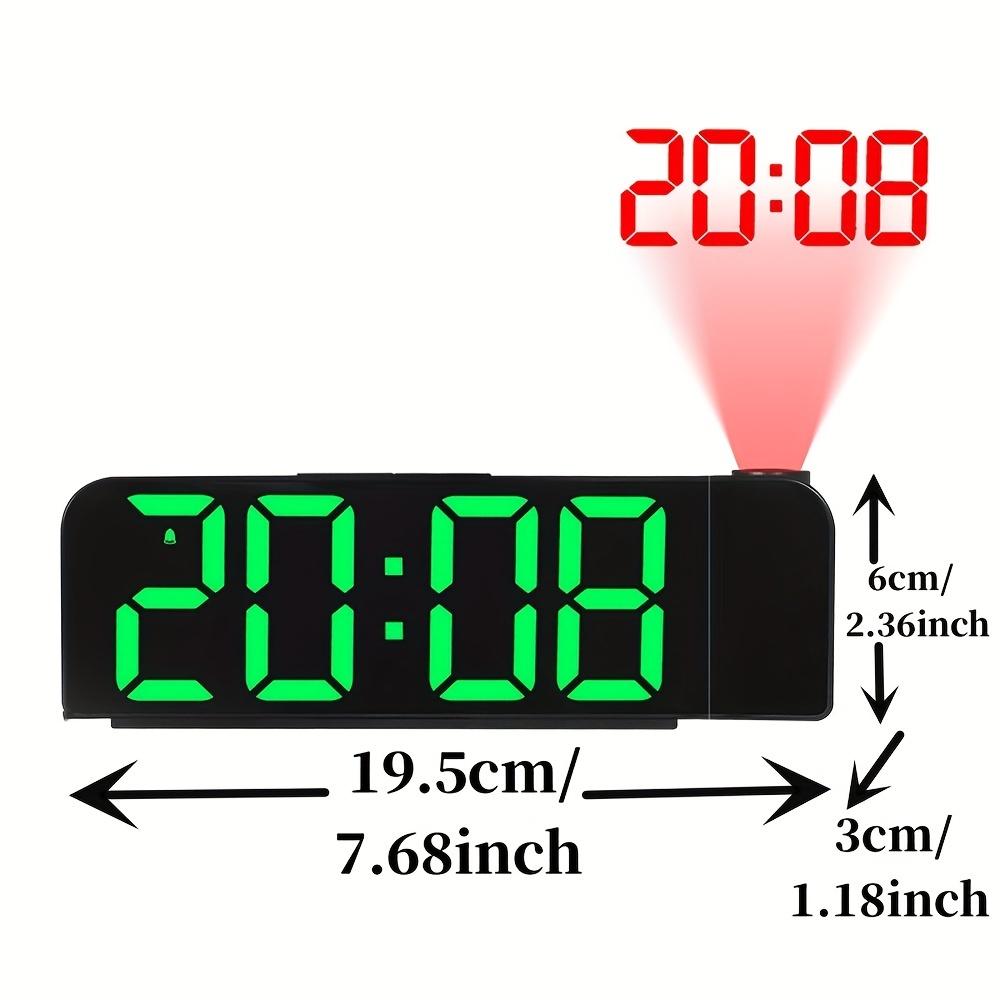Вращающийся цифровой проекционный будильник с ночным режимом, функцией отключения питания, памятью, настольные часы 12H/24H, электронные светодиодные часы для спальни