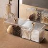 Transparent Cosmetic Cotton Swab Storage Box with Lid for Household Use
