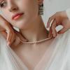 [92.5 Silver] 6mm Pearl/Mysterious Gem Pearl 92.5 Silver Necklace++
