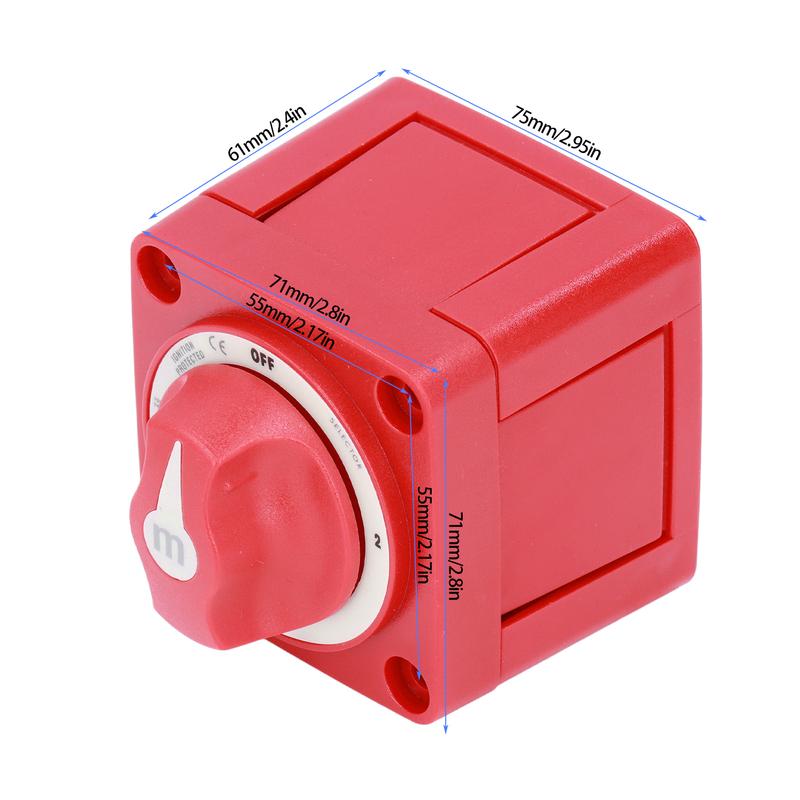 300A Battery Switch 3 Position Dual Circuit Power Disconnect Cut Off Isolator for Marine Boat Car Truck Trailer RV