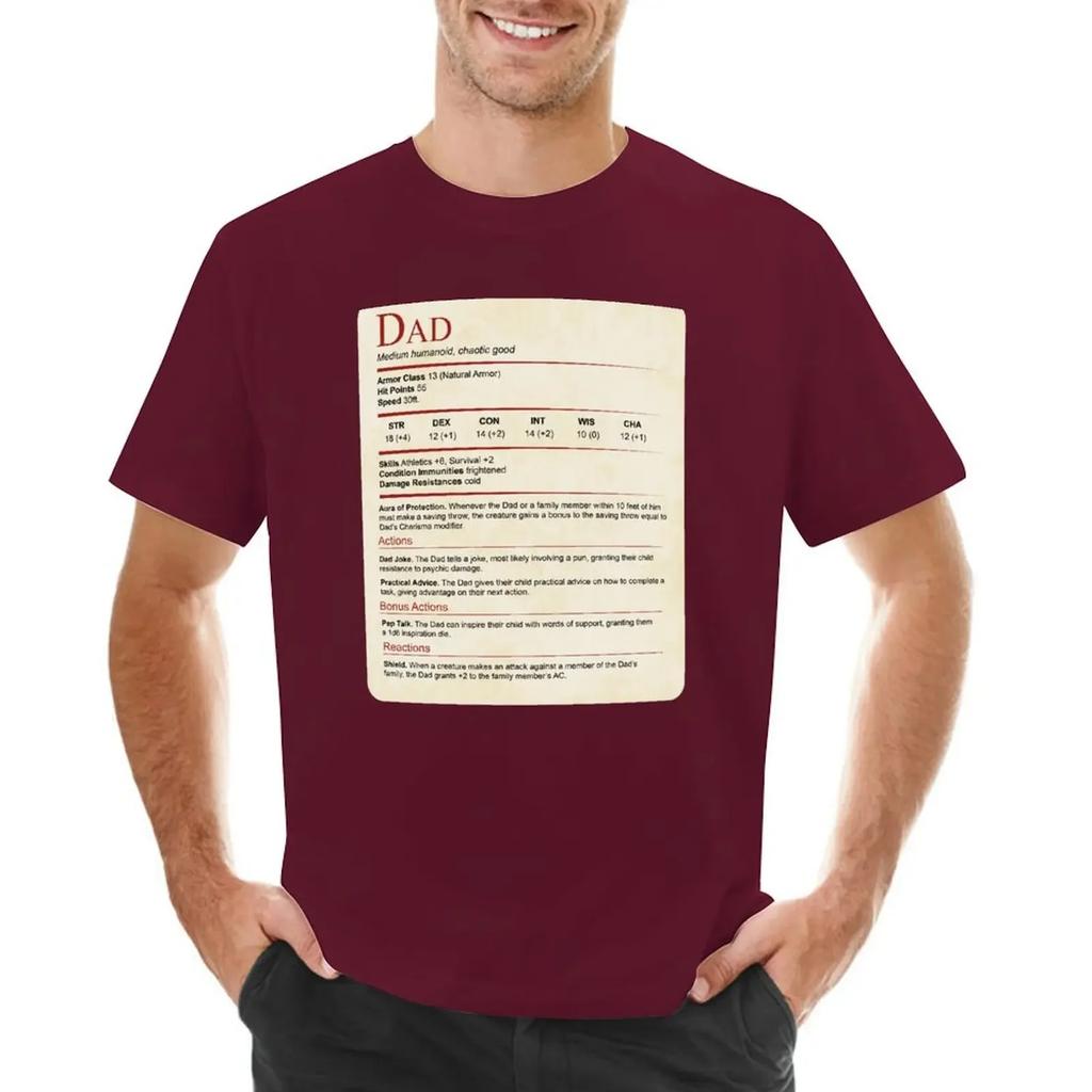 D&D Dad Stat Block T-shirt plus size tops tees summer top sweat shirts,