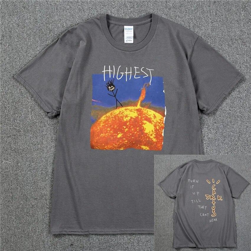 2022 Brand New Cactus Jack Luxury Unisex Cotton T Shirt Hip Hop Unisex Women Print Couple Lovers Harajuku T-Shirts Rainbow Tshirt