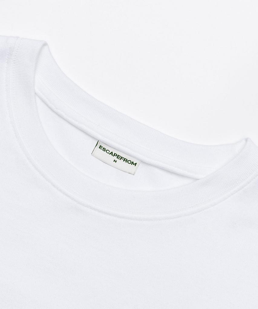 ESCAPEFROM 6-Stone Print Oversized Short Sleeve T-Shirt White