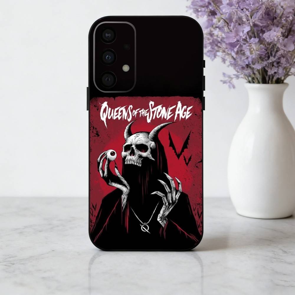 Rock Q-Queens of the S-Stone Age phone Case For Samsung Galaxy A73,A72,A71,A70,A53,A52,A51,Others Soft Black Shell