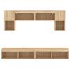6 Piece Living Wall Unit with LED Lighting Sonoma Oak Wood Based Material