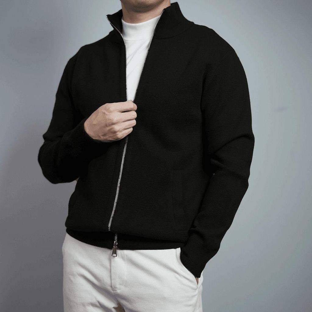 2025 Men's Lapel Casual Zipper Jacket - Wear-Resistant, Versatile Long Sleeve Cardigan, Fashionable & In Stock