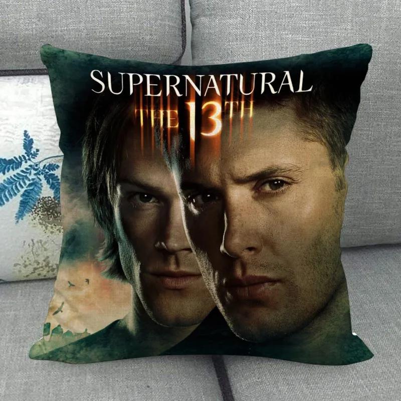 Наволочка Supernatural на заказ Свадебная декоративная хлопково-льняная наволочка для дома Чехол для подушки 45X45(Одна сторона)