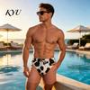Breathable Lightweight Summer Shorts Men Hairy Butt Shorts, Funny Booty Print Beach Realistic Comfortable Elastic Waist Swim 3D Briefs Patriotic
