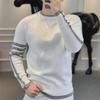Men's Trendy Korean Style Round Neck Color-Blocked Sweater - Casual Loose Fit