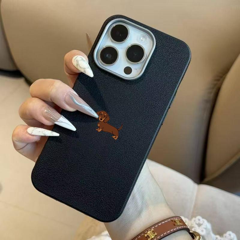 Для iPhone 17 16 15 14 13 12 11 Pro Max Чехол Минималистичный Коричневый Такса Чехол Для iPhone 17 Air 16E XS X XR 7 8 Plus Мягкие Fundas