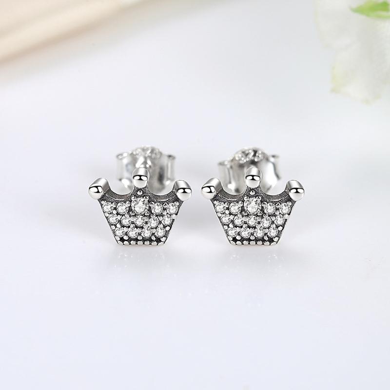 925 Silver Earrings Crystal Love Heart Infinity Stud Earings For Women Piercing Rose Gold Gift Jewelry