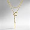 Colorful Love Double-layer Necklace, Niche Style Y-chain Collarbone Chain, Stainless Steel Does Not Fade