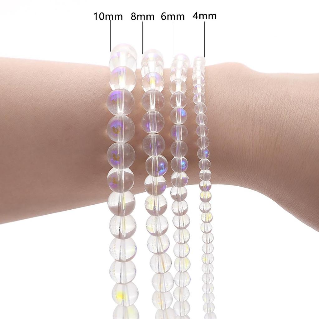 4/6/8/10 мм блестящие прозрачные стеклянные бусины, матовое стекло, свободные бусины для изготовления ювелирных украшений, DIY палочка для волос, браслет, ожерелье, серьги