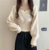 Knitted Base Shirt Women's Autumn and Winter Low Neck Long Sleeved Top Slim Fit Pullover Sweater for Winter