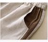 2024 Women's Summer Cotton Linen Elastic Waist Wide-Leg Shorts