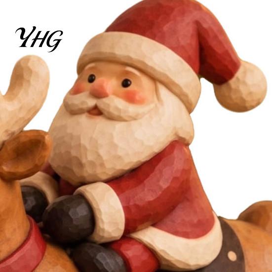 Retro Christmas Gifts for Family Santa Claus And Reindeer Figurine, Resin Elk Car Ornament, Figures Home Style Desktop Decoration Mantelpiece