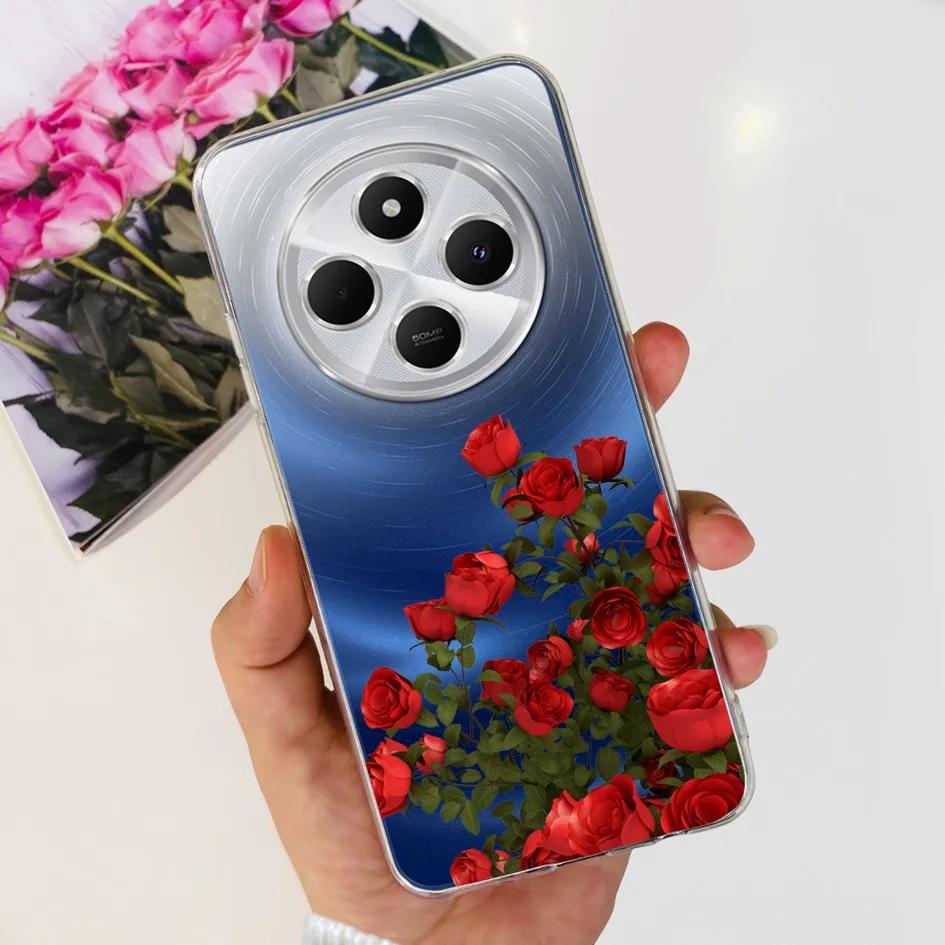 Чехол для Xiaomi Poco C75 2024 Новый Стильный Цветок Мягкий Прозрачный Силиконовый Чехол для Телефона Для Xiaomi Poco C75 4G C 75 PocoC75 Coque