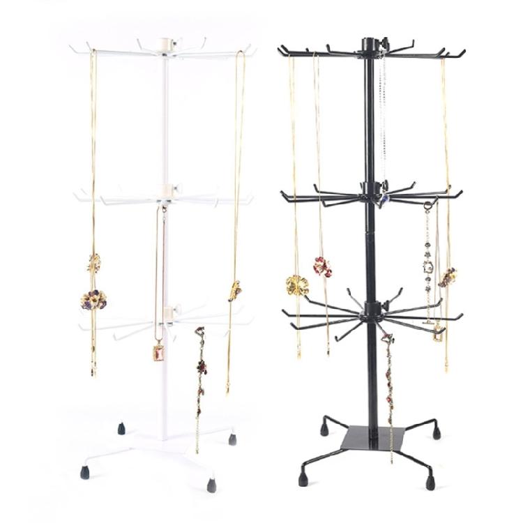 Маленькая 3-уровневая стойка-витрина Вращающиеся органайзеры для ювелирных изделий, аксессуаров и одежды для розничных магазинов и домашнего использования