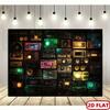 2D Plane - 2D Plane Banner, 1 Piece [Retro Music Tapestry], Features a Retro Radio and Cassette.