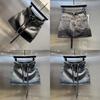 Vintage Denim Pencil Skirt With Flashing Design And Stretch For Summer Chic Women