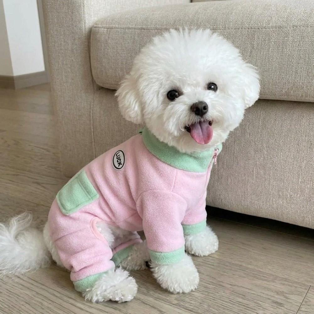 with D-Ring Dog Four Legged Clothes Warm Winter Dog Clothes Polar Fleece Dog Coat Walking