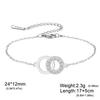 Cazador Geometric Double Circles Charm Bracelets Stainless Steel Jewelry Clear Zircon Women's Hand Bracelet Birthday Gift 2026