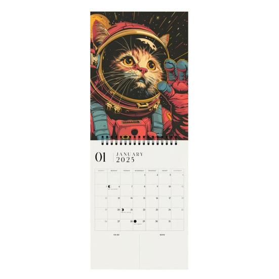 Календарь космических кошек 2025 года, космические прогулки, настенный календарь с кошками, подвесной ежемесячный календарь-планировщик, рождественский подарок для любителей кошек, поклонников космоса