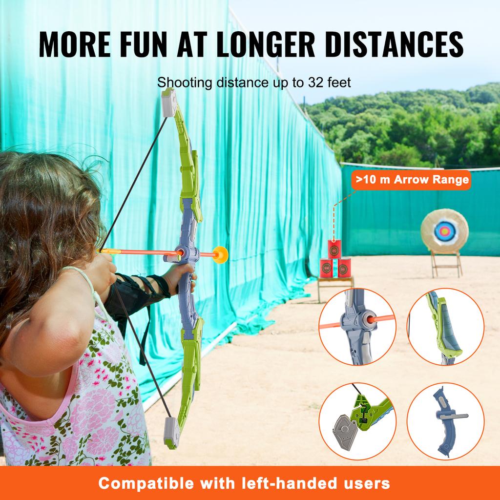 Succebuy Bow & Arrows For Children Kids Archery Bow Practice Recurve Outdoor Sports Game Hunting Shooting Toy Boys Gift Bow Kit