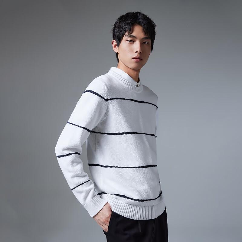 JACK&JONES Men's Striped Color-Block Knit Sweater