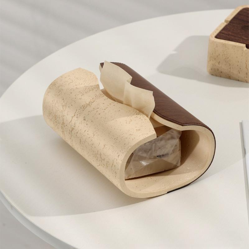 Geometric Leather Tissue Box Abstract Irregular Desktop Storage Box Paper Towel Holder Toilet Napkin Holder Home Decoraction