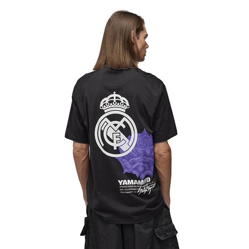 Y-3 Футболка унисекс с коротким рукавом и круглым вырезом, коллекция X Real Madrid, цвет черный IT3719
