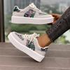 New Plus-size Low-rise Lace-up Oil Painting Style Sneakers Skateboard Women's Shoes Women's Loafers Sneakers Plus Size