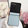 For Samsung Galaxy Z Flip7 5G Case Hinge Protection Litchi Texture Leather+PC Phone Cover