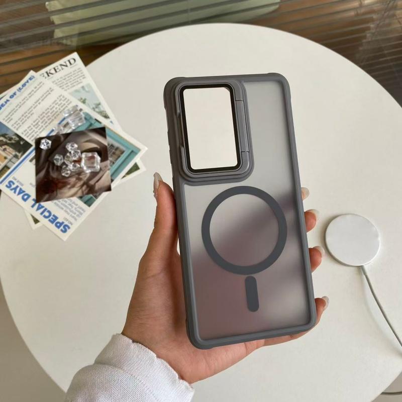 Роскошный Прозрачный Бронированный Чехол-Книжка для Камеры Телефона Samsung Galaxy Чехол для Samsung S26 S25 S24 S23 Plus Ultra FE Магнитная Крышка
