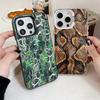 Модный противоударный чехол для телефона с узором под змеиную кожу для iPhone 17 Air 16 16E 15 Pro Max 14 Plus 13 Mini 12 Задняя крышка Защита от падения Веселый
