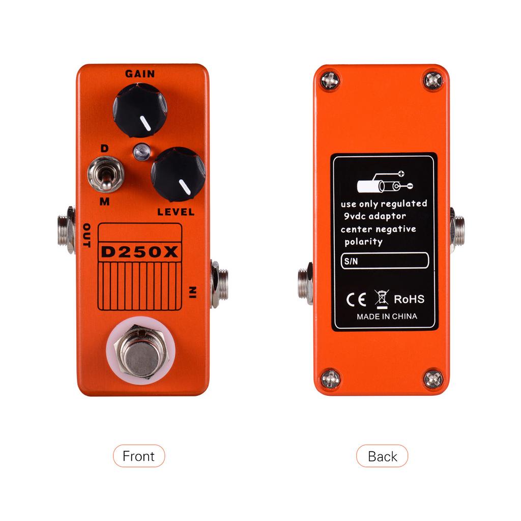 MOSKYAudio D250X Мини Педаль Эффектов Перегруза Преампа для Электрогитары 2 Модели Цельнометаллический Корпус True Bypass